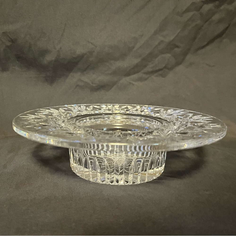 Waterford Signed Ireland Crystal BETHANY 8” diameter Pillar Candle Holder